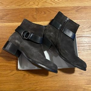 Frye dark gray suede like new booties